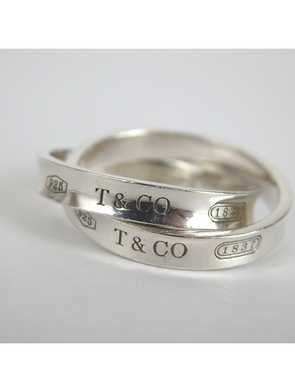 Authentic Tiffany & Co. Interlocking Circle Ring Ring Sv925[Used]